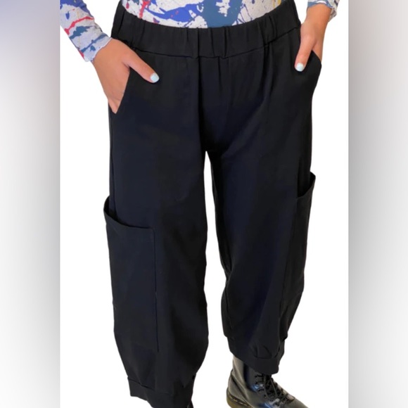 XS lagenlook fabulous 4-pocket cotton "Beth" cropped cargo pants by flutter, SF - Picture 7 of 9